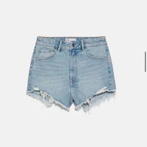 Zara HI RISE DENIM SHORTS TRF